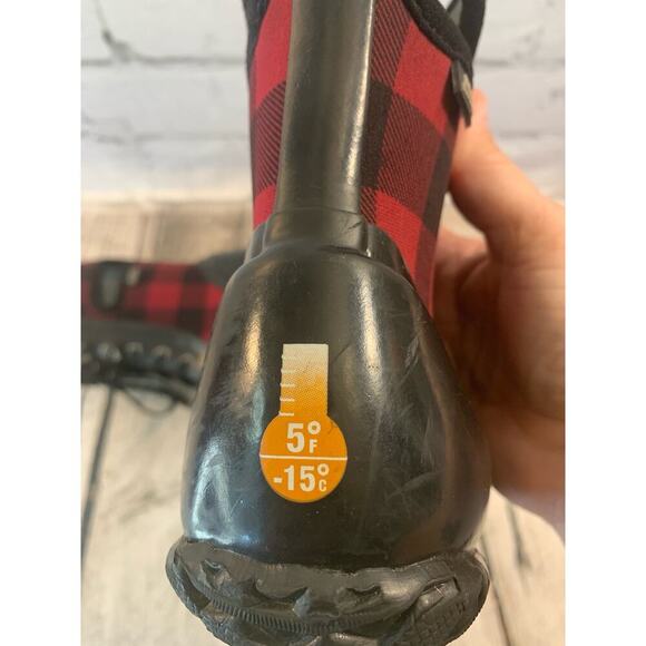 BOGS Girl’s “Sidney” Lace Up Buffalo Plaid Boots / Size: 12 - Picture 7 of 11